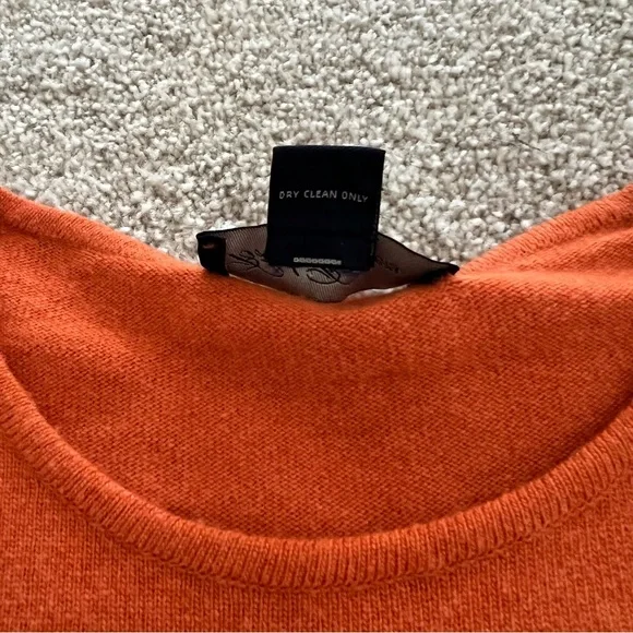SOLDBrooks Brothers Pure Cashmere Orange Minimalist Top - Picture 3 of 7
